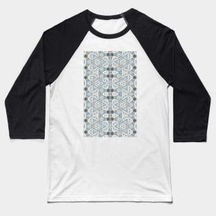 Kaleidoscope Pattern - Pale Blue, Slate, and Gray Metal Pattern Baseball T-Shirt